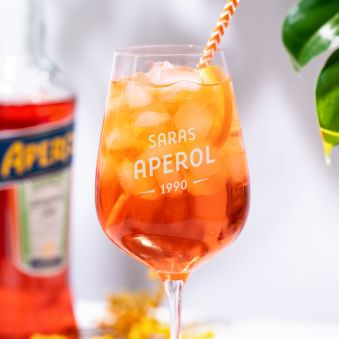 Personalisierbares Aperol Glas mit Jahreszahl