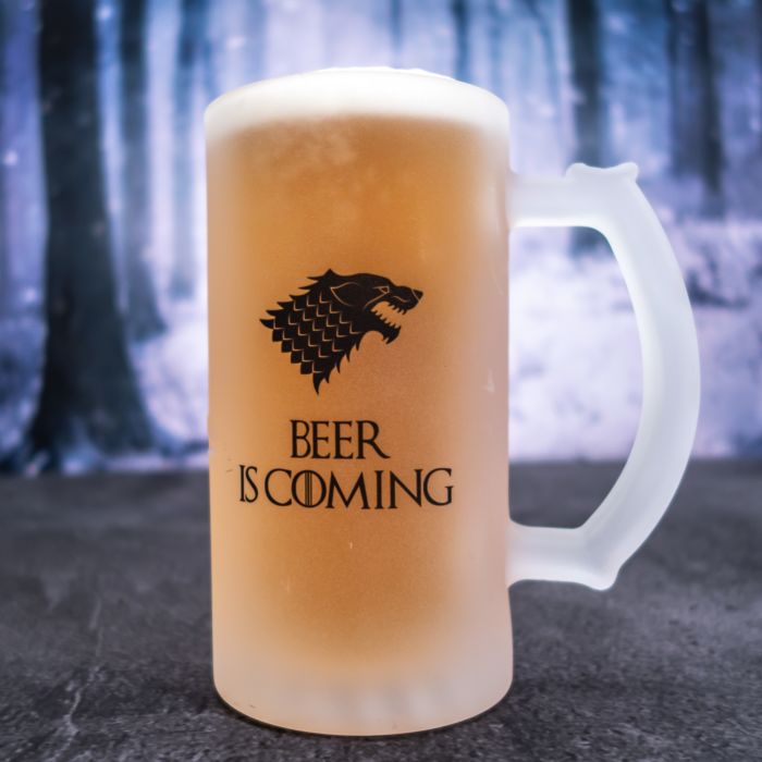 Personalisierbarer Bierkrug mit Wolf