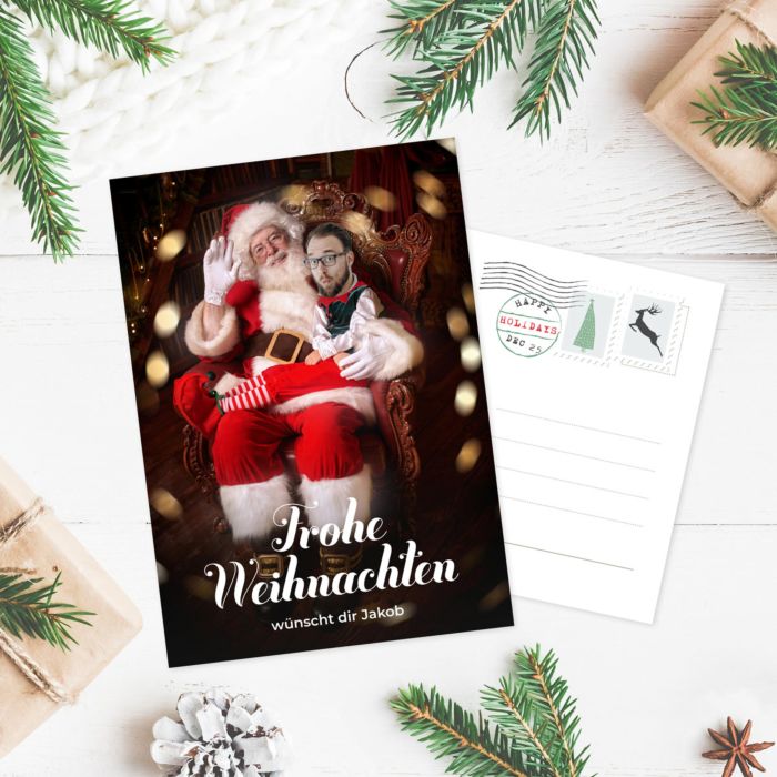 Personalisierbare Weihnachtskarte mit Gesicht