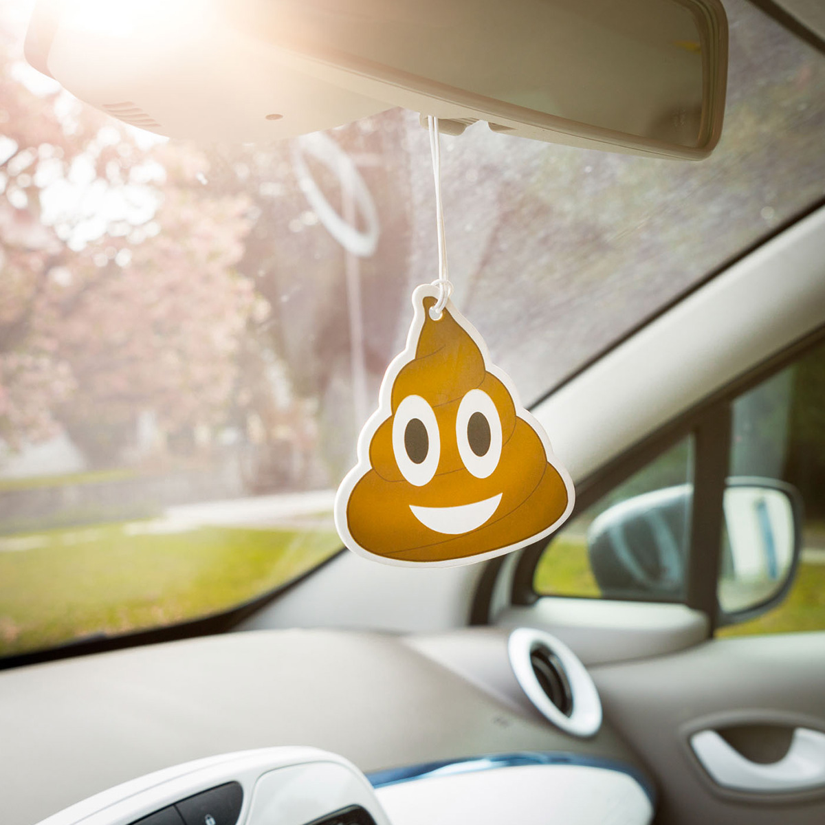 Emoji Poop - Lufterfrischer fürs Auto, Poo, Häufchen, KfZ, Neuwagen, Duft, Geruch, Emoticon, Smiley, Gag, Scherz, Geschenk, Autofahrer, Raumduft, Witzige Geschenke