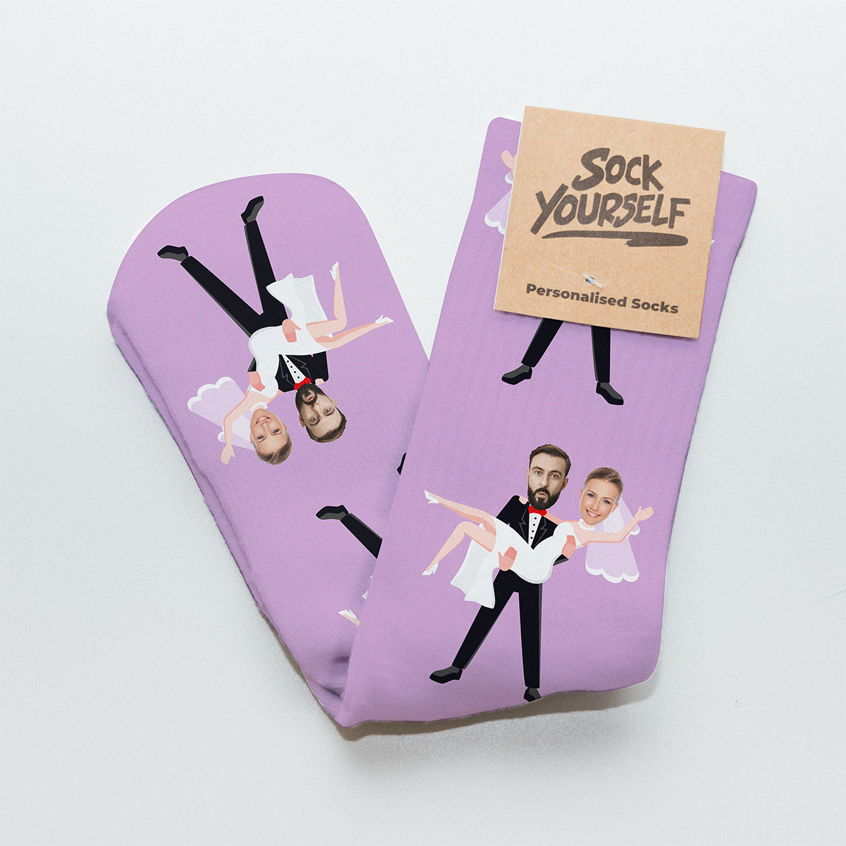 Personalisierbare Socken zur Hochzeit mit 2 Gesichtern, Fotogeschenk, Witzige Geschenke, Romantische Geschenke, Hochzeitsgeschenk, Kleine Geschenke, Geschenk, Geschenkidee