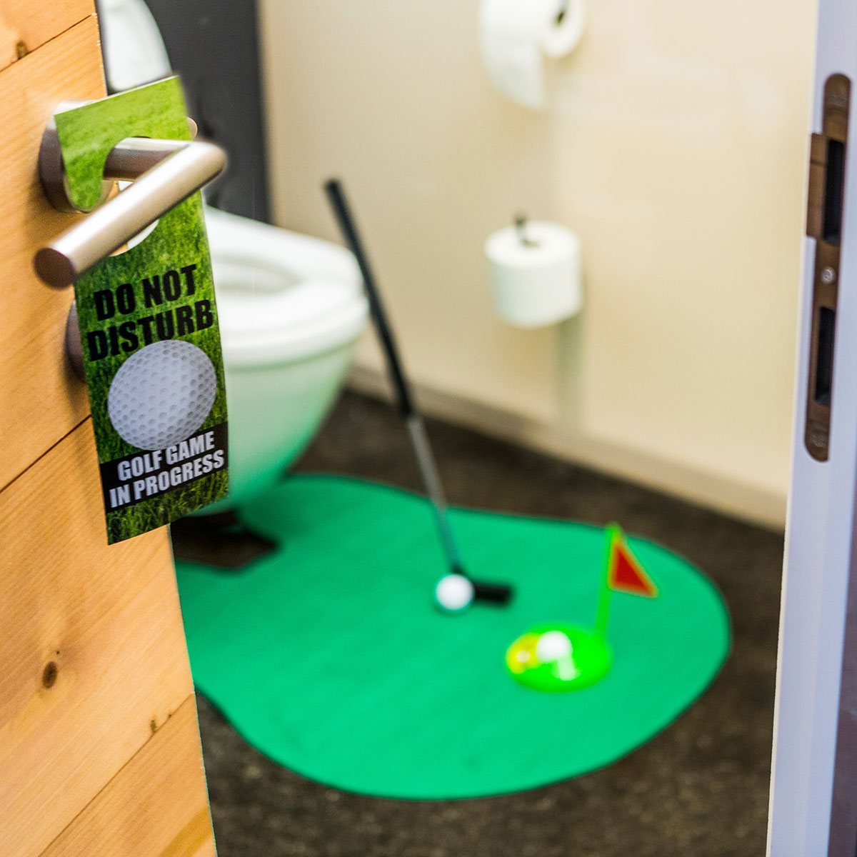 Das ultimative Golfset für die Toilette, Golf, Sport, einlochen, Spiel, Spass, Ablenkung, Green, Klo, Putter, golfen, Spiel, Geschenk für Männer, Geschenk für Freund, Geschenk für Bruder, Witzige Geschenke